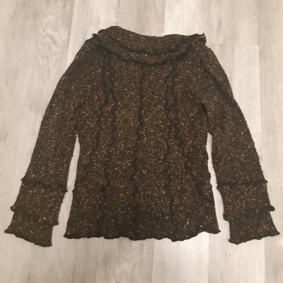 Jana womens art to wear big button flouncy fuzzy cardigan size small - Picture 5 of 9